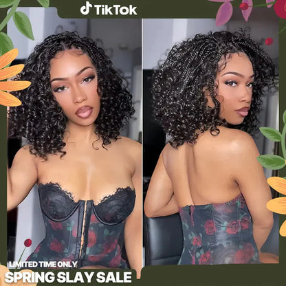 ⚠️ Hurry! 72% OFF✨13x6 HD Lace Wig Glueless Wear & Go 12” Boho Braids Water Wave Pre-Cut Lace Wig – Premium Fiber, Beginner Friendly