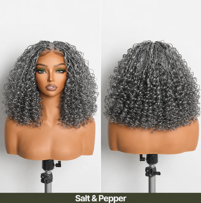 ⚠️ Hurry! 72% OFF✨13x6 HD Lace Wig Glueless Wear & Go 12” Boho Braids Water Wave Pre-Cut Lace Wig – Premium Fiber, Beginner Friendly